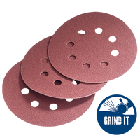 125 x 22mm Sanding Disc - Ventilated with Hook & Loop Backing 80 Grit/8 Hole