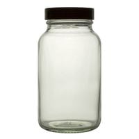Clear Glass Powder Bottle With Separate Black Cap - 125mL - Pack of 80