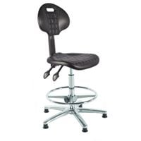 Chrome PU Draughtsman Chair - Chrome Seat Height: 540-800MM