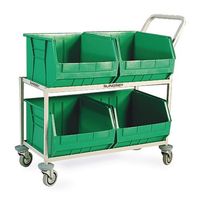 Trolley - Storage comes with Green Linbins - 4 Bins