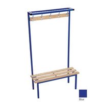 Evolve Solo Bench With Mesh Top Shelf 1000 x 400mm 5 Hooks - 2 Uprights - Blue