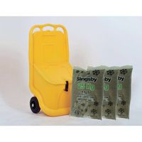 75L Mobile Salt and Grit Bin Kit - Yellow Mobile Salt Bin & 3 x 25kg Brown Rock Salt
