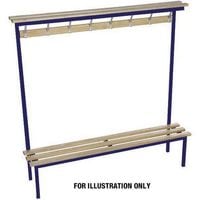 Evolve Solo Bench With Wood Top Shelf 2500 x 400mm 12 Hooks - 3 Uprights - Blue