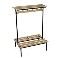 Evolve Duo Bench With Wood Top Shelf 1000 x 800mm 10 Hooks - 2 Uprights - Black