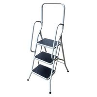 3-STEP Metal Stool With Handrail, Tuv Tested/Gs Approved