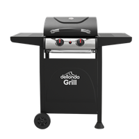2 Burner Gas Bbq Grill With Ignition & Thermometer - Black/Stainless Steel - DG13
