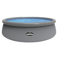 15ft 450cm Round Garden Kids Paddling Swimming Pool & Pump Grey Rattan - DL18