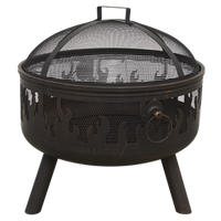 Deluxe Firepit Fireplace Outdoor Patio Heater, Cooking Grill & Poker - DG117