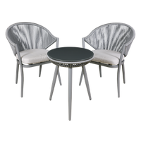 Echo 3 Piece Aluminium Balcony Set With Tempered Glass Top - DG58 - DG58