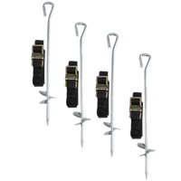 Heavy Duty Trampoline Anchor Kit 4pc Ground Pegs Universal Fitting