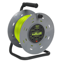 Cable Reel with Thermal Trip 4 X 230V Sockets 50m - Green