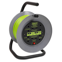 Cable Reel with Thermal Trip 4 X 230V 15m - Green