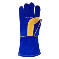 Reversible Lightning MIG Gauntlet - Size 11 Blue Split Leather Twaron Lightning Type A 14 (Pair)