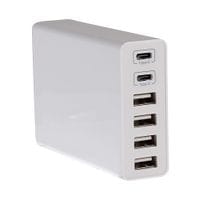 6 Port Usb Charging Station 4x USB-A/2x Usb-C 50W 10A High Speed 1m Cable