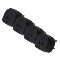 Tourist To Uk Travel Adapter - Black, Pack of 4