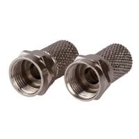 F Type Twist On Connector For Tv Satellite Aerial Coaxial Cable 2 Pack