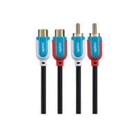 Twin Rca Phono Male To Twin Rca Phono Female Extension Cable - Black, 3m