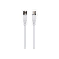 F Type Male To F Type Female Satellite Aerial Coaxial Extension Cable - White, 3m