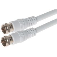 F Type Male To F Type Male Connector Tv Satellite Aerial Coaxial Cable 3m White
