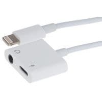 Lightning Connector To 3.5mm Headphone Audio Jack + Lightning Charging Port Adapter