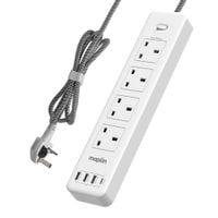2m 4-Socket Uk Power Switch Extension Lead with 3x USB-A/1x Usb-C Ports