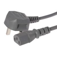 Power Lead Iec C13 Female Plug To Uk 3 Pin Plug 2m 5amp Fuse