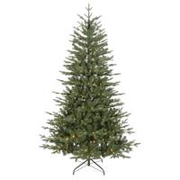 Pre-Lit 7ft Hinged Christmas Tree with Warm White LED Lights & PE/PVC Tips - DH82
