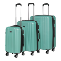 Set 3-Piece Lightweight ABS Luggage Set with Integrated TSA Approved Combination Lock Teal - DL126