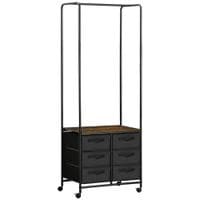 Hanging Clothes Rail Wardrobe Organiser with 6 Fabric Drawers for Closet