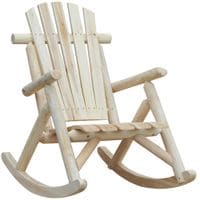 Rocking Chair Patio Rocker Traditional Cedar Wood Ergonomic - Burlywood Garden