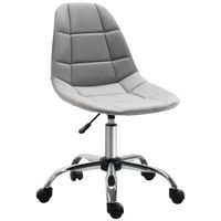 Ergonomic Office Chair Velvet Computer Home Study Chair Armless W/Wheels, Grey