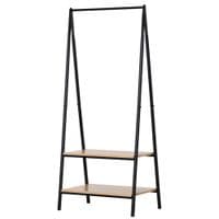 2-Tier Garment Rack Storage Shelves Metal Coat Shoes Clothes Stand Open Wardrobe