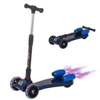 Kids 3 Wheel Kick Scooter Adjustable Height Flashing Wheel Water Spray 3-6 Yrs371-022BU