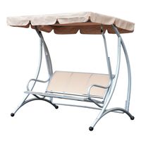 Three Person Garden Swing Seat Outdoor Porch Swing Chair Bench with Canopy Cover84A-053