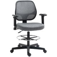 Ergonomic Drafting Chair Tall Office Stand Desk Chair with Foot Ring, Arm, Wheel