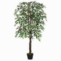 Artificial 160cm/5.2FT Ficus Plant Fake Tree Potted Home D COR for Indoor