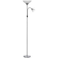 2 Heads Modern Floor Lamp Adjustable Lampshade Steel Frame Living Room Home
