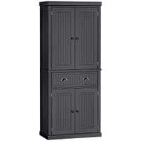 Freestanding Kitchen Storage Cabinet W/Drawers Cupboards Shelves Home Black