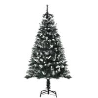 5FT Artificial Snow-Dipped Christmas Tree Xmas Decoration w/Berries Stand