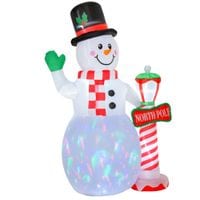Christmas Inflatable Snowman with Street Lamp Lighted for Home Indoor Outdoor
