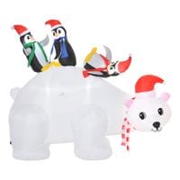 5ft Christmas Inflatable Polar Bear Penguin Lighted for Home Indoor Outdoor