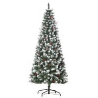 6FT Artificial Christmas Tree Xmas Pencil Decoration w/Pinecone Berries