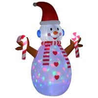 8ft Christmas Inflatable Snowman, Rotating Lighted Home Yard Novelty Decoration