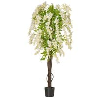 Artificial Realistic White Wisteria Tree In Pot Plant for Outdoor D Cor, 160cm
