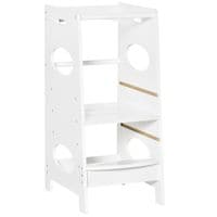Kids Step Stool Toddler Kitchen Stool with Adjustable Standing Platform312-053WT