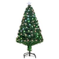 4FT Pre-Lit Artificial Christmas Tree w/Fibre Optic LED Light Xmas Decorations