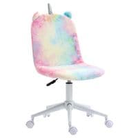 Fluffy Unicorn Office Chair with Swivel Wheel, Cute Desk Chair, Rainbow