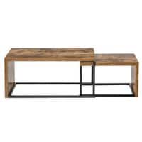2 Pieces Coffee Tables Set Industrial Style Side Table Living Room Bedroom