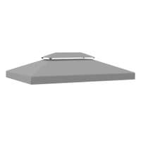 3x4m Gazebo Replacement Roof Canopy 2 Tier Top UV Cover Garden Patio Light Grey
