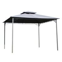 3x3 (M) Outdoor Patio Gazebo Steel Canopy Tent Pavilion 2-Tier Roof Top Grey